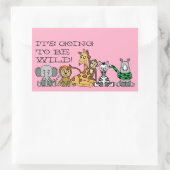 Sticker Rectangulaire Safari sauvage, fête d'anniversaire pour enfants (Sac)