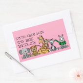 Sticker Rectangulaire Safari sauvage, fête d'anniversaire pour enfants (Enveloppe)