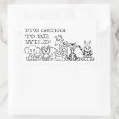 Sticker Rectangulaire Safari sauvage, fête d'anniversaire pour enfants (Sac)