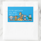 Sticker Rectangulaire Safari sauvage, fête d'anniversaire pour enfants (Sac)