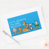 Sticker Rectangulaire Safari sauvage, fête d'anniversaire pour enfants (Enveloppe)