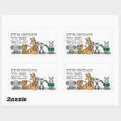 Sticker Rectangulaire Safari sauvage, fête d'anniversaire pour enfants (Feuille)