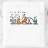 Sticker Rectangulaire Safari sauvage, fête d'anniversaire pour enfants (Sac)