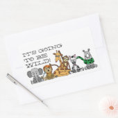 Sticker Rectangulaire Safari sauvage, fête d'anniversaire pour enfants (Enveloppe)