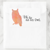 Sticker Rectangulaire Sage comme un hibou typographique aquarelle (Sac)