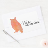 Sticker Rectangulaire Sage comme un hibou typographique aquarelle (Enveloppe)