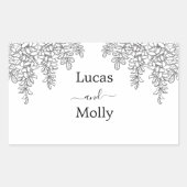Sticker Rectangulaire Sage Green Fern Mariage (Devant)