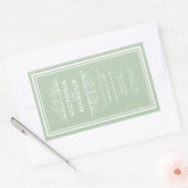 Sticker Rectangulaire Sage Green Mariage élégant Monogramme Bouteille de (Enveloppe)