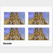 Sticker Rectangulaire Sagrada Familia | Barcelone, Espagne (Feuille)