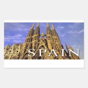 Sticker Rectangulaire Sagrada Familia   Barcelone, Espagne