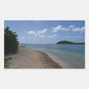 Sticker Rectangulaire Sailboat à la distance de St Thomas