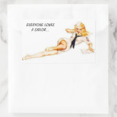 STICKER RECTANGULAIRE SAILOR GIRL (Sac)