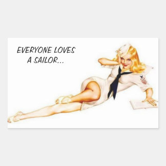 STICKER RECTANGULAIRE SAILOR GIRL