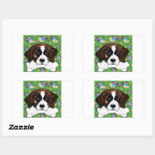 Sticker Rectangulaire Saint-Bernard (Feuille)