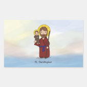 Sticker Rectangulaire Saint Christopher Fête Saint (Devant)