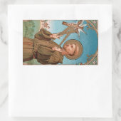 Sticker Rectangulaire Saint François d'Assise, Pater Seraphicus (SAU 040 (Sac)