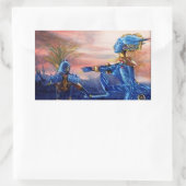 STICKER RECTANGULAIRE SAINT GEORGE ET ALIEN DRAGON (Sac)