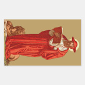 Sticker Rectangulaire Saint Jérôme, cardinal avec Lion (P 004) (Devant)