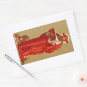 Sticker Rectangulaire Saint Jérôme, cardinal avec Lion (P 004) (Enveloppe)