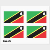 Sticker Rectangulaire Saint-Kitts-et-Nevis (Feuille)