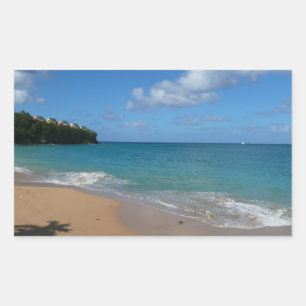 Sticker Rectangulaire Saint Lucia Beach Paysage tropical