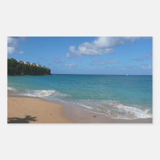 Sticker Rectangulaire Saint Lucia Beach Paysage tropical (Devant)