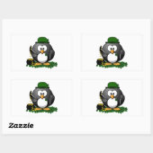 Sticker Rectangulaire Saint Patrick le jour du Lucky Penguin (Feuille)