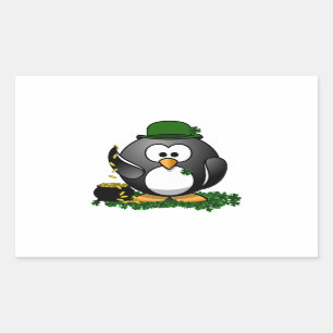 Sticker Rectangulaire Saint Patrick le jour du Lucky Penguin