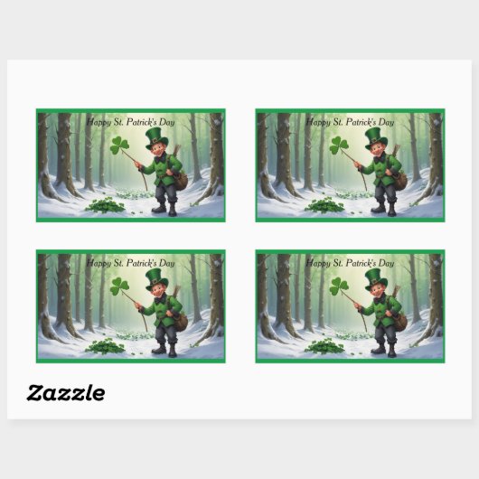 Sticker Rectangulaire Saint Patrick's Day (Feuille)
