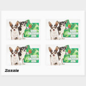 Sticker Rectangulaire Saint Patrick's Day Chihuahua's (Feuille)
