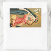 Sticker Rectangulaire Saint Rose de Lima et le Christ Enfant (M 023) (Sac)