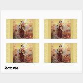 Sticker Rectangulaire Saint Thérèse les Petits Anges Fleurs (Feuille)