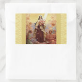 Sticker Rectangulaire Saint Thérèse les Petits Anges Fleurs (Sac)