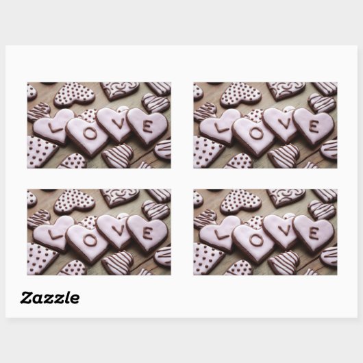 Sticker Rectangulaire Saint Valentin (Feuille)