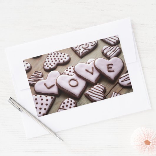 Sticker Rectangulaire Saint Valentin (Enveloppe)