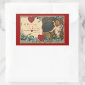 Sticker Rectangulaire Saint-Valentin Mignon Vintage, Chérubin Enseignant (Sac)