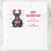 Sticker Rectangulaire Saint Valentin Mugshot Coupable Aimer Chien drôle (Sac)