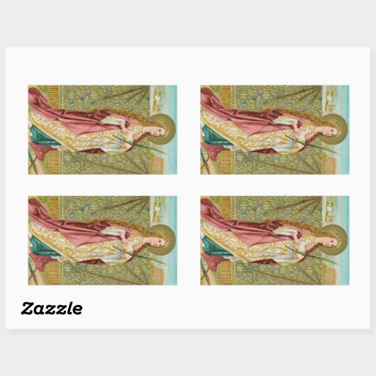 Sticker Rectangulaire Sainte Agnès de Rome (BC 01) (Feuille)