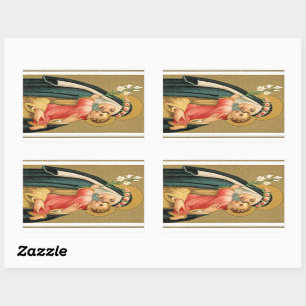 Sticker Rectangulaire Sainte Rose de Lima et l'Enfant Christ (M 023)