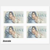 Sticker Rectangulaire Sainte Vierge Marie avec Bébé Jésus (Feuille)