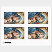 Sticker Rectangulaire Sainte Vierge Marie Traditionnelle Catholique (Feuille)