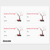 Sticker Rectangulaire Saison Scottie Dog Robin (Feuille)