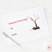 Sticker Rectangulaire Saison Scottie Dog Robin (Enveloppe)