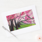 Sticker Rectangulaire Sakura art japonais de fleurs de cerisier (Enveloppe)