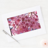 Sticker Rectangulaire Sakura Cherry Blossoms Red Stars (Enveloppe)