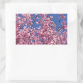 Sticker Rectangulaire Sakura Cherry Fleurit Dans Le Bleu (Sac)
