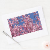 Sticker Rectangulaire Sakura Cherry Fleurit Dans Le Bleu (Enveloppe)