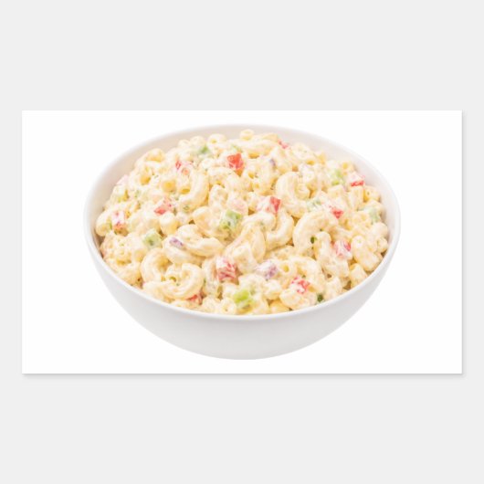 Sticker Rectangulaire Salade de macaroni crémeuse avec assaisonnement (Devant)