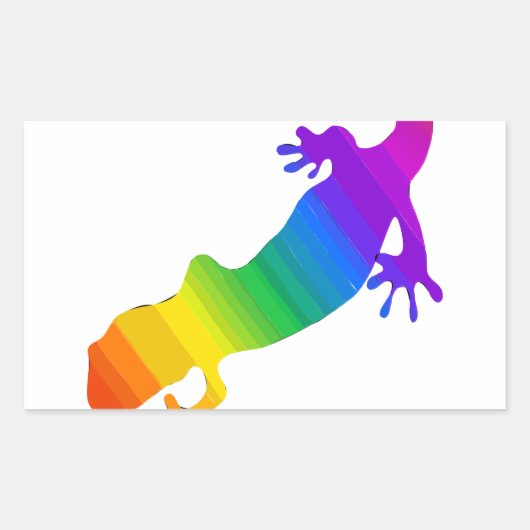 Sticker Rectangulaire Salamandre striée arc-en-ciel (Devant)