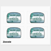 Sticker Rectangulaire Salem Lake North Carolina Deer (Feuille)